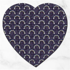 Pattern Arc En Ciel/nuages Jigsaw Puzzle (heart) by kcreatif