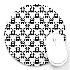 Pattern Bébé Panda Round Mousepads by kcreatif