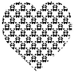 Pattern Bébé Panda Wooden Puzzle Heart by kcreatif