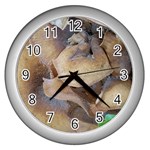 Close Up Mushroom Abstract Wall Clock (Silver) Front