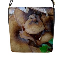 Close Up Mushroom Abstract Flap Closure Messenger Bag (l) by Fractalsandkaleidoscopes