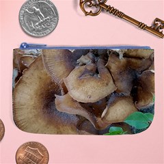 Close Up Mushroom Abstract Large Coin Purse by Fractalsandkaleidoscopes