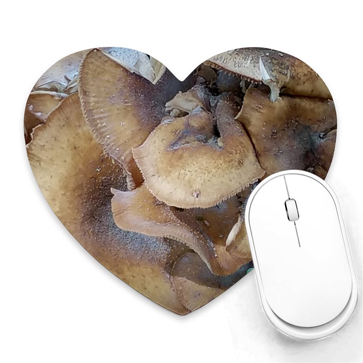 Close Up Mushroom Abstract Heart Mousepads