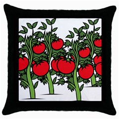 Tomato Garden Vine Plants Red Throw Pillow Case (black) by HermanTelo