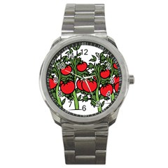 Tomato Garden Vine Plants Red Sport Metal Watch