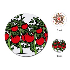 Tomato Garden Vine Plants Red Playing Cards Single Design (round) by HermanTelo