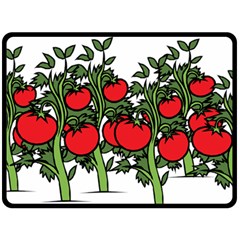 Tomato Garden Vine Plants Red Fleece Blanket (large) 