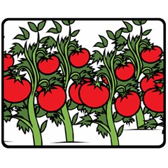 Tomato Garden Vine Plants Red Fleece Blanket (medium) 