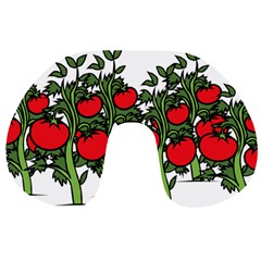 Tomato Garden Vine Plants Red Travel Neck Pillow by HermanTelo