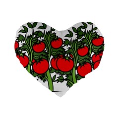 Tomato Garden Vine Plants Red Standard 16  Premium Flano Heart Shape Cushions by HermanTelo