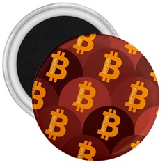 Cryptocurrency Bitcoin Digital 3  Magnets by HermanTelo