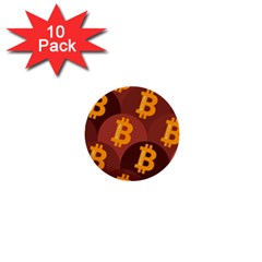 Cryptocurrency Bitcoin Digital 1  Mini Buttons (10 Pack)  by HermanTelo