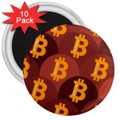 Cryptocurrency Bitcoin Digital 3  Magnets (10 Pack)  by HermanTelo