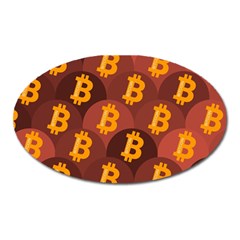 Cryptocurrency Bitcoin Digital Oval Magnet by HermanTelo