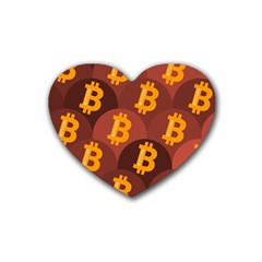 Cryptocurrency Bitcoin Digital Rubber Coaster (heart)  by HermanTelo