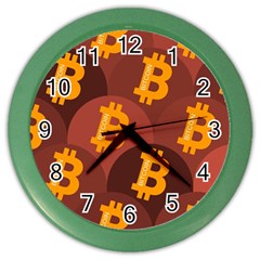 Cryptocurrency Bitcoin Digital Color Wall Clock by HermanTelo