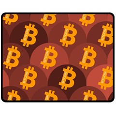 Cryptocurrency Bitcoin Digital Fleece Blanket (medium)  by HermanTelo