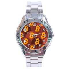 Cryptocurrency Bitcoin Digital Stainless Steel Analogue Watch by HermanTelo