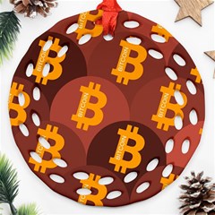 Cryptocurrency Bitcoin Digital Ornament (round Filigree) by HermanTelo