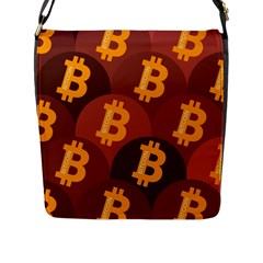 Cryptocurrency Bitcoin Digital Flap Closure Messenger Bag (l) by HermanTelo