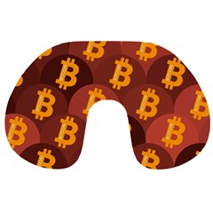 Cryptocurrency Bitcoin Digital Travel Neck Pillow by HermanTelo