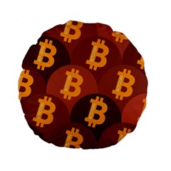 Cryptocurrency Bitcoin Digital Standard 15  Premium Flano Round Cushions