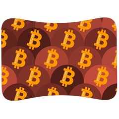 Cryptocurrency Bitcoin Digital Velour Seat Head Rest Cushion by HermanTelo