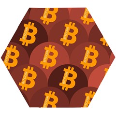 Cryptocurrency Bitcoin Digital Wooden Puzzle Hexagon by HermanTelo