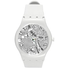 Illustrations Entwine Fractals Round Plastic Sport Watch (m)