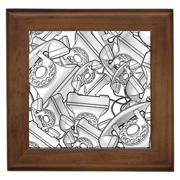 Phone Communication Technology Framed Tile