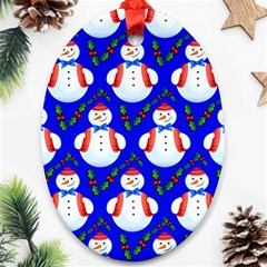 Seamless Snow Cool Oval Ornament (two Sides)