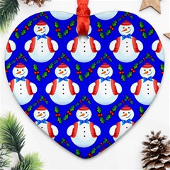 Seamless Snow Cool Heart Ornament (two Sides)