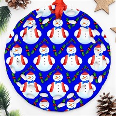 Seamless Snow Cool Ornament (round Filigree)