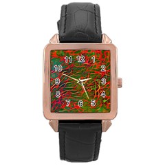 Background Pattern Texture Rose Gold Leather Watch 