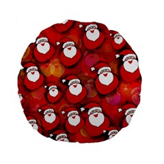 Santa Clause Standard 15  Premium Flano Round Cushions by HermanTelo