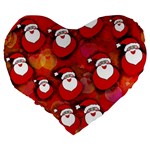 Santa Clause Large 19  Premium Flano Heart Shape Cushions Back