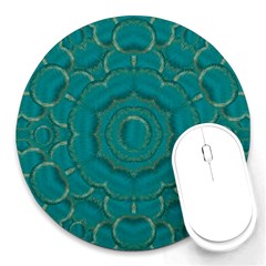 Over The Calm Sea Is The Most Beautiful Star Round Mousepads by pepitasart