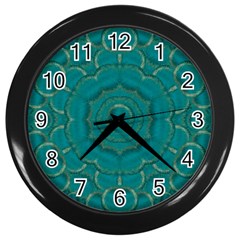 Over The Calm Sea Is The Most Beautiful Star Wall Clock (black) by pepitasart