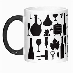 Wine Pattern Black White Morph Mugs by Vaneshart