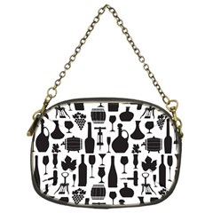 Wine Pattern Black White Chain Purse (one Side) by Vaneshart