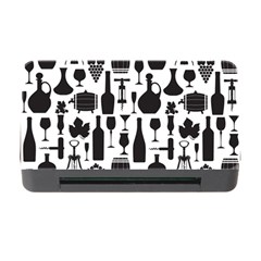 Wine Pattern Black White Memory Card Reader With Cf by Vaneshart