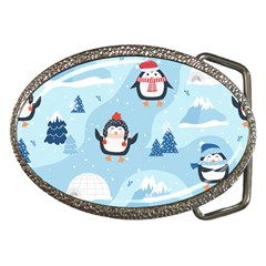 Christmas Seamless Pattern With Penguin Belt Buckles by Vaneshart