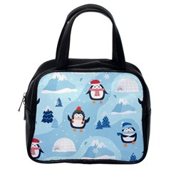 Christmas Seamless Pattern With Penguin Classic Handbag (one Side) by Vaneshart