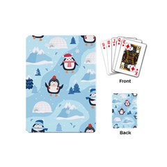 Christmas Seamless Pattern With Penguin Playing Cards Single Design (mini) by Vaneshart