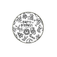 Christmas Seamless Pattern Doodle Style Hat Clip Ball Marker by Vaneshart