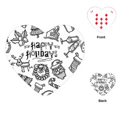 Christmas Seamless Pattern Doodle Style Playing Cards Single Design (heart) by Vaneshart