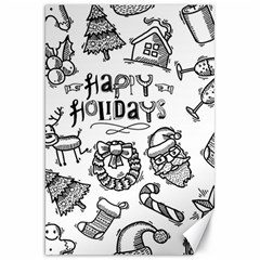 Christmas Seamless Pattern Doodle Style Canvas 20  X 30  by Vaneshart