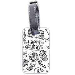 Christmas Seamless Pattern Doodle Style Luggage Tag (two Sides) by Vaneshart