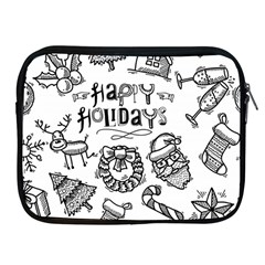 Christmas Seamless Pattern Doodle Style Apple Ipad 2/3/4 Zipper Cases by Vaneshart