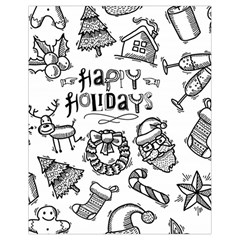 Christmas Seamless Pattern Doodle Style Drawstring Bag (small) by Vaneshart